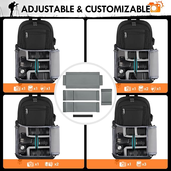 RAINSMORE Camera Bag Small DSLR & Mirrorless Camera Case - Image 7