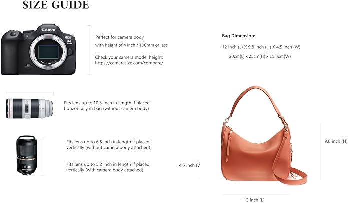 Meliae Camera Bag for Women, DSLR Mirrorless Camera Purse, Leather Shoulder - Image 6