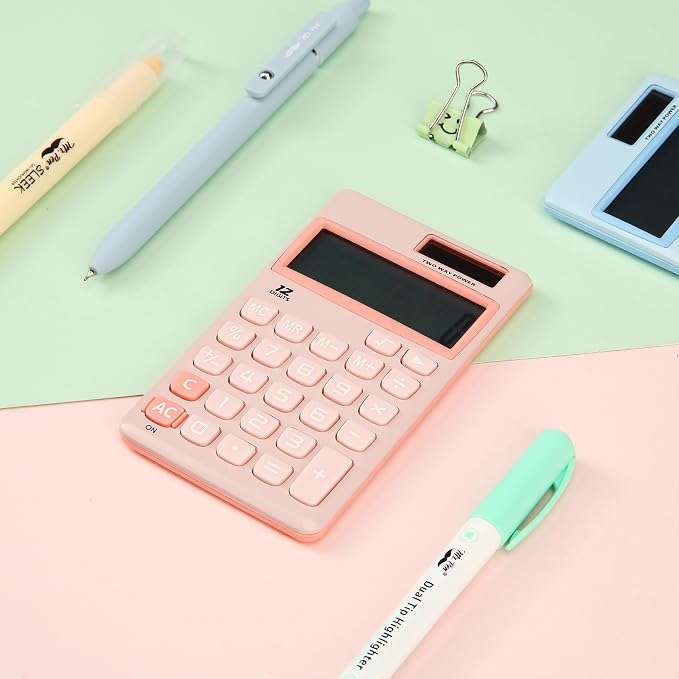 Mr. Pen - Standard Function Solar Calculator, 12 Digits, Light Pink, Pocket Size - Image 7