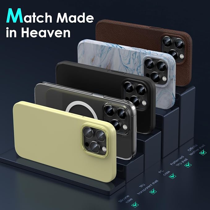 YWXTW Camera Lens Protector for iPhone 15 Pro/iPhone 15 Pro Max, Tempered Glass - Image 6