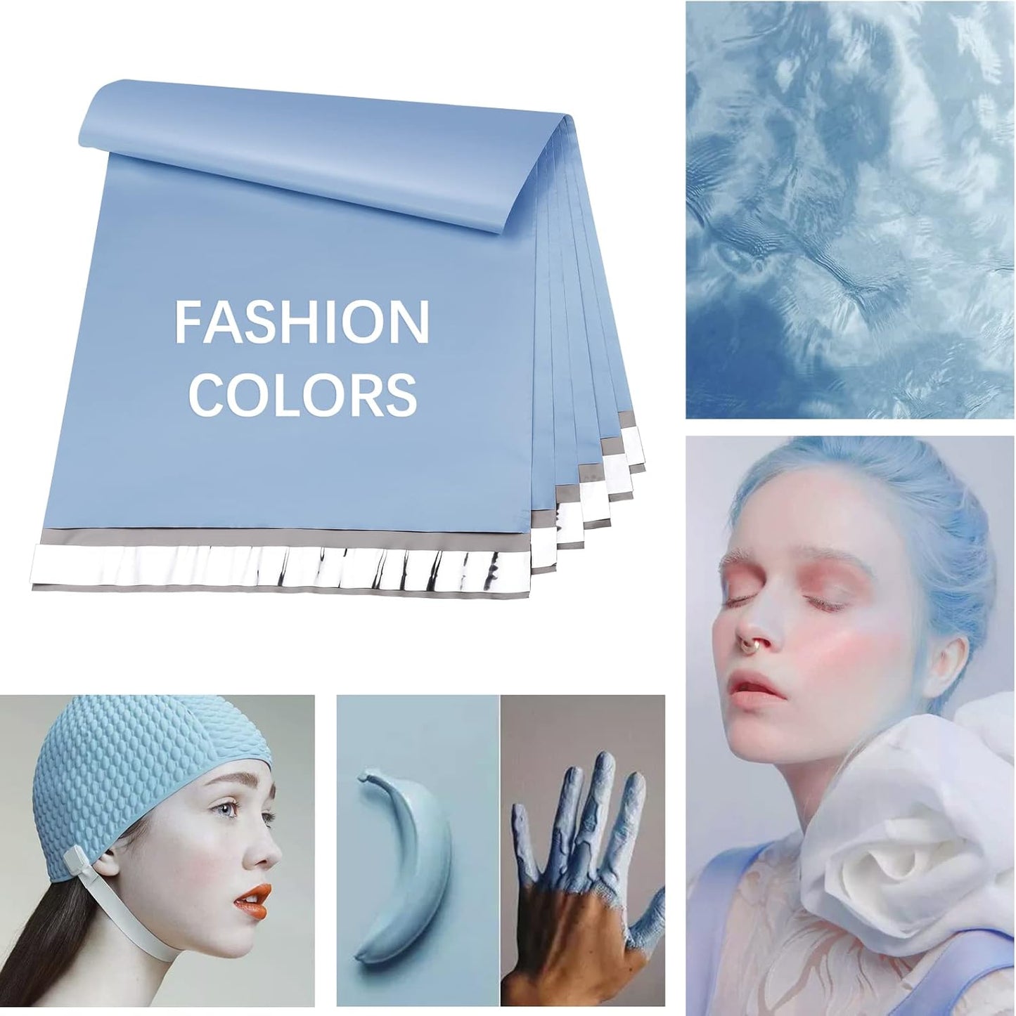 Metronic Poly Mailers 24x24 50PC, Extra Large Shipping Bags Mailing Envelopes with Strong Adhesive, 2.5Mil Thick Mailers Poly Bags for Shipping, Mailing Bag Packaging Bag for Small Business, Haze Blue