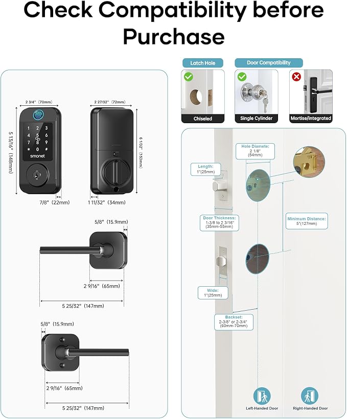 Keyless Door Lock with Handle Set - Image 9