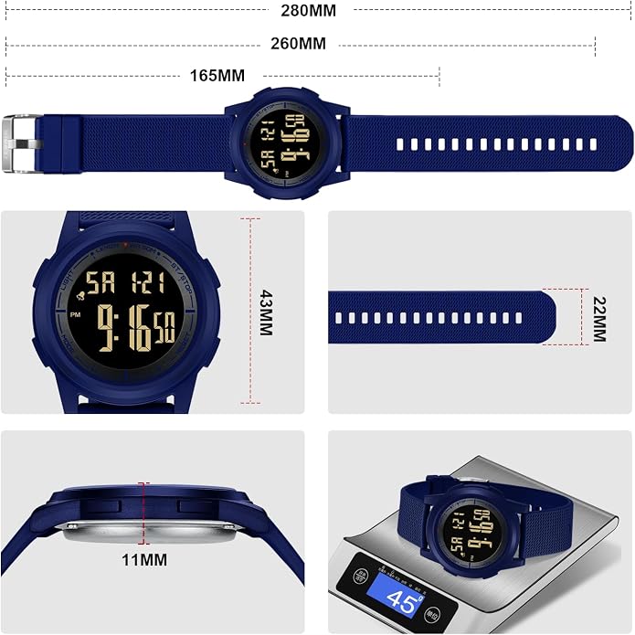 HANPOSH Mens Digital Watch Ultra Thin Minimalist Sports Waterproof Outdoor LED - Image 7