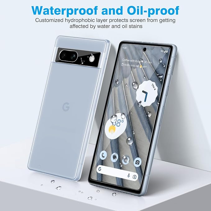 OMOTON Screen Protector for Google Pixel 7A 5G, 3 Pack Tempered Glass & Camera - Image 9