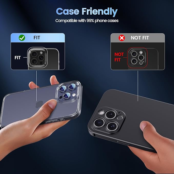 CACOE Camera Lens Protector for iPhone 15 Pro/15 Pro Max - Image 8