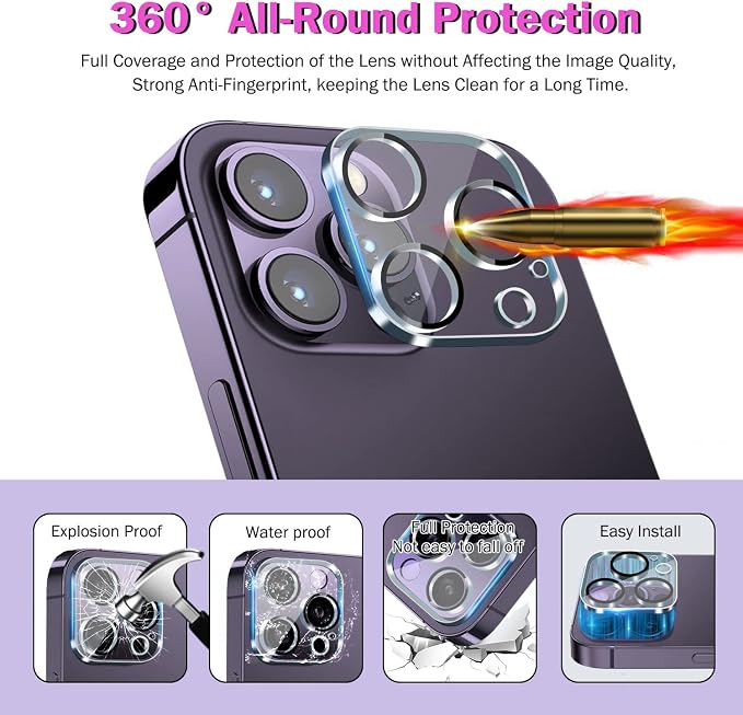 QHOHQ 3 Pack Screen Protector for iPhone 14 Pro Max 6.7 Inch - Image 7