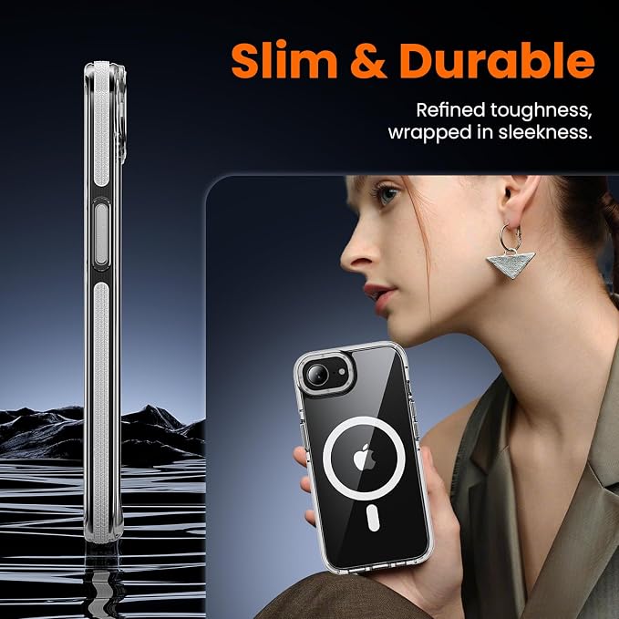toushion 3 in 1 for iPhone 16E/17E Case Clear, Shockproof Guard Corners - Image 6