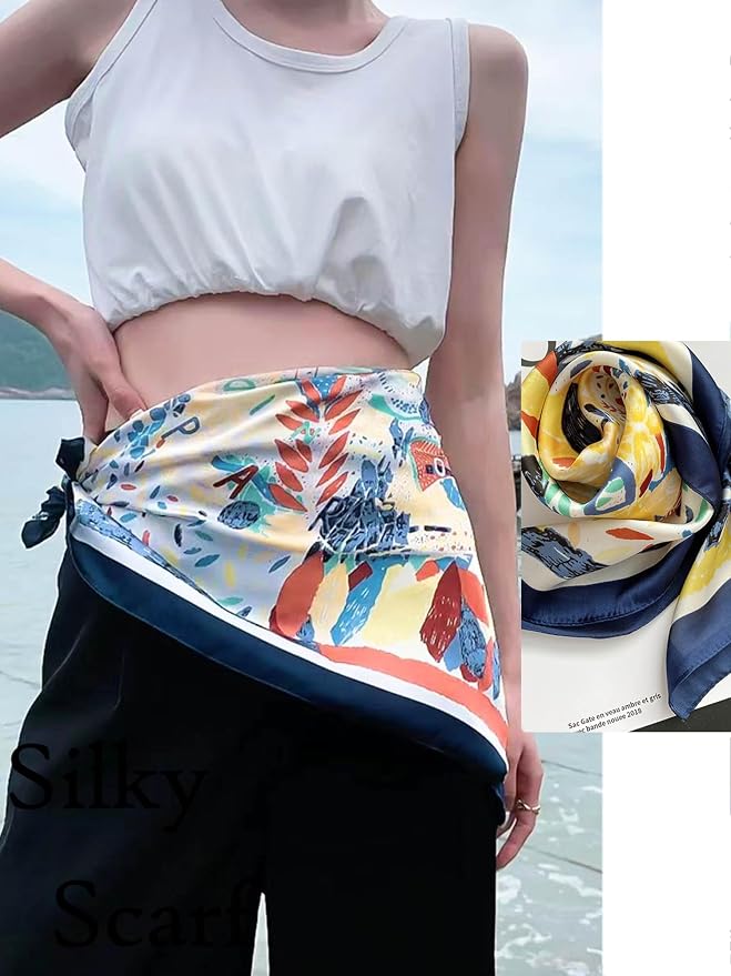 Silky Scarf for Women Lightweight Satin Bandanas Neck Hair Wrap For Sleeping - Image 6