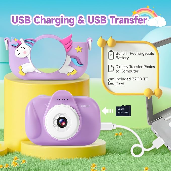 Kids Camera Toddler Toys for Girls Boys, YEEHAO 32MP Dual Lens Digital Camera - Image 7