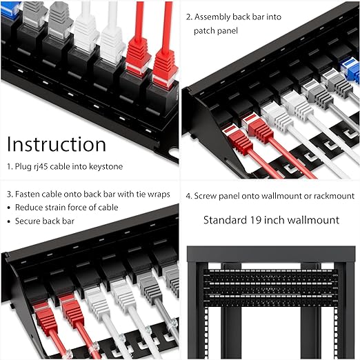 iwillink 10Gbps Patch Panel 24 Port, RJ45 Through Coupler Cat6 Patch Panel UTP - Image 6