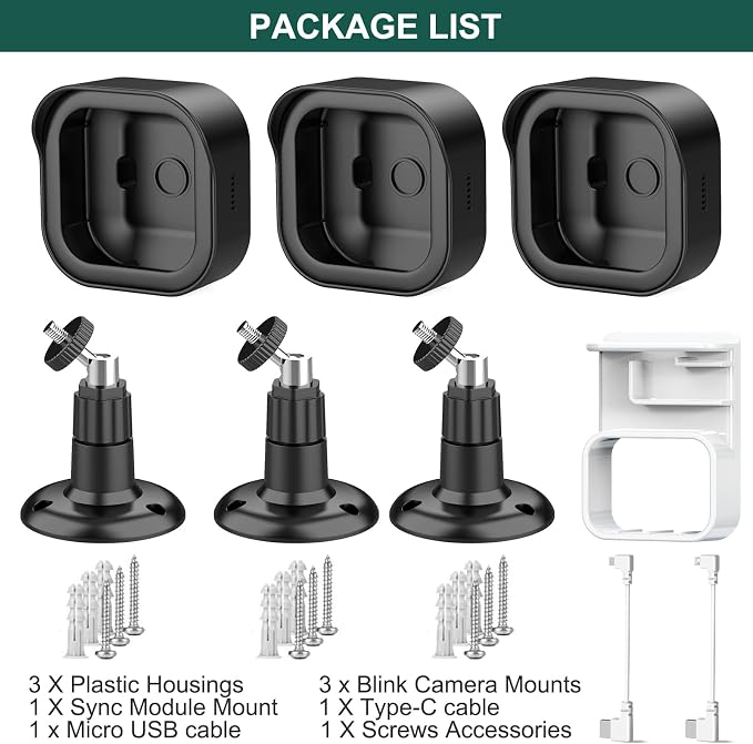 Blink Camera Mount for Outdoor 2K+, 3 Pack Protective Housing and 360° - Image 8