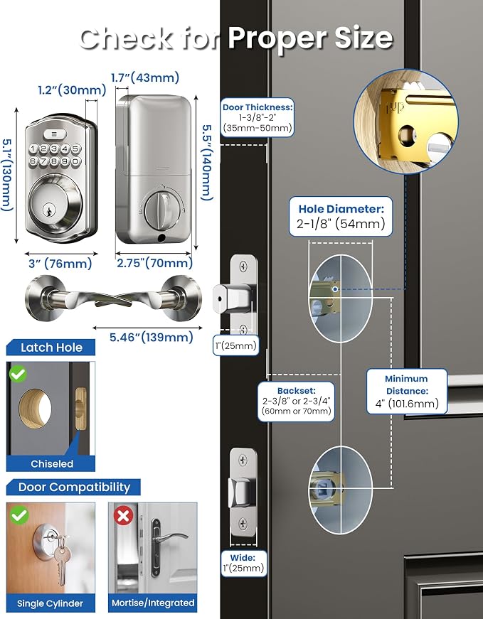 Veise Keyless Entry Door Lock - Image 8