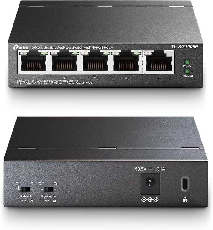 TP-Link TL-SG1005P, 5 Port Gigabit PoE Switch, 4 PoE+ Ports @65W, Plug & Play - Image 7