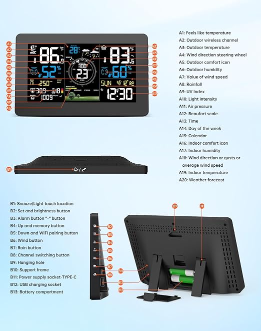 WiFi Weather Station Wireless Indoor Outdoor, Thermometer - Image 8