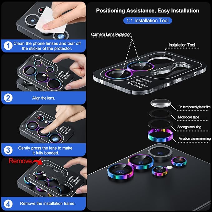 WSKEN for Samsung Galaxy S25 Ultra Camera Lens Protector - Image 6