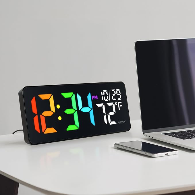 La Crosse Technology 513-1411 Color-Changing Digital LED Wall Clock - Image 11