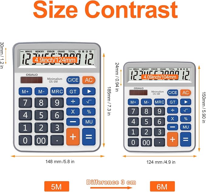 Desktop Calculator Large LCD Display 12 Digit Number Handheld Portable Pocket - Image 7