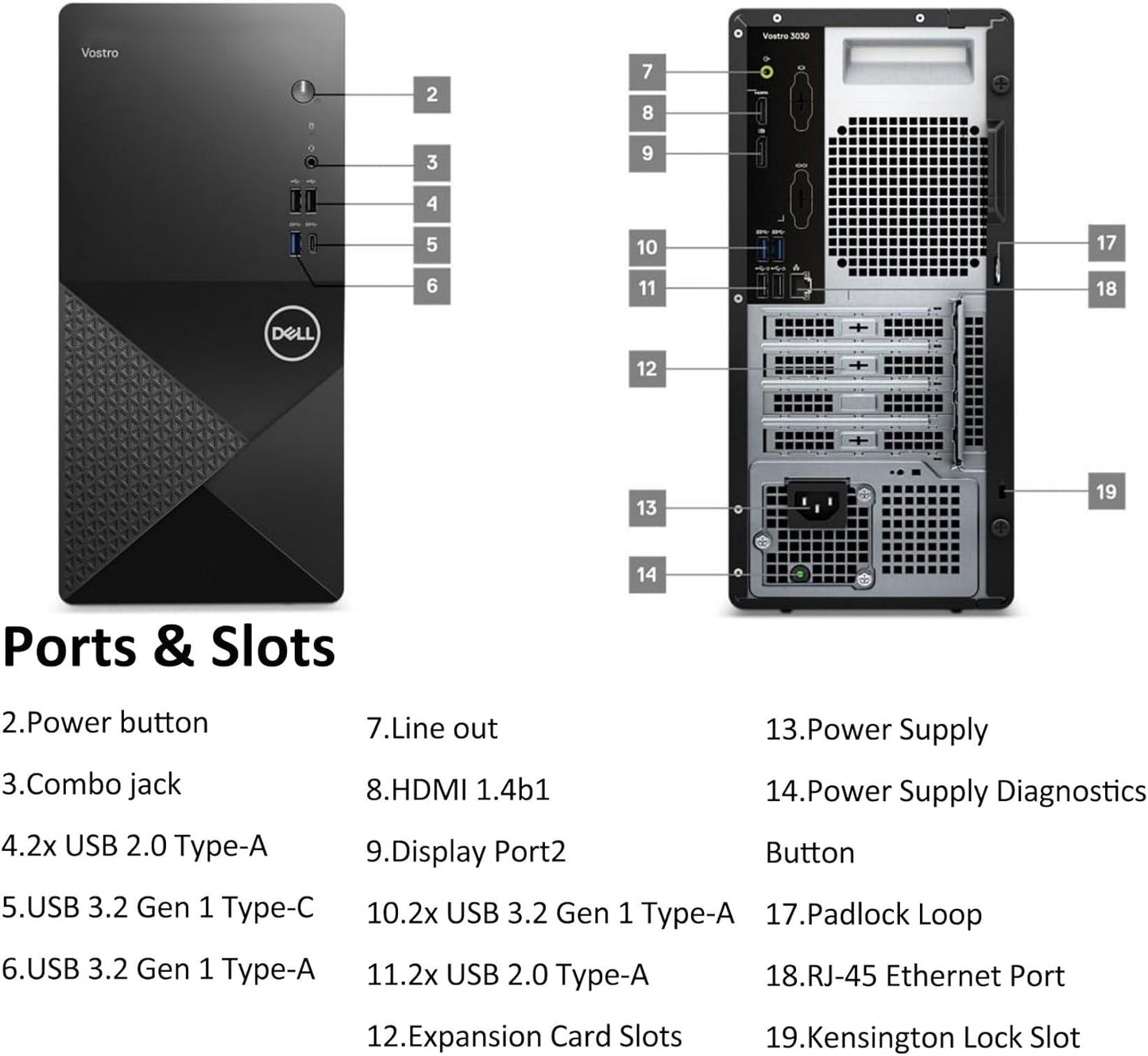 Dell Desktop Computers Tower PC for Home Business Student, 14th Gen Intel Core i5-14400 (Beat i7-13620H), 64GB DDR5 RAM, 2TB PCIe SSD, WiFi Adapter, DisplayPort, HDMI, Type-C, Windows 11 Pro