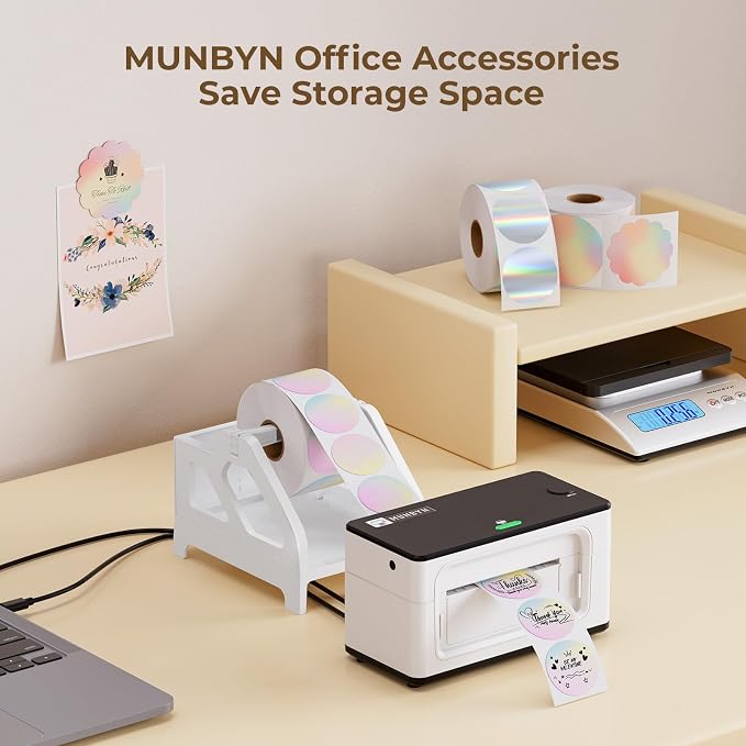 MUNBYN Label Holder for Rolls and Fan-Fold Labels, Thermal Sticker Roll Holder - Image 6