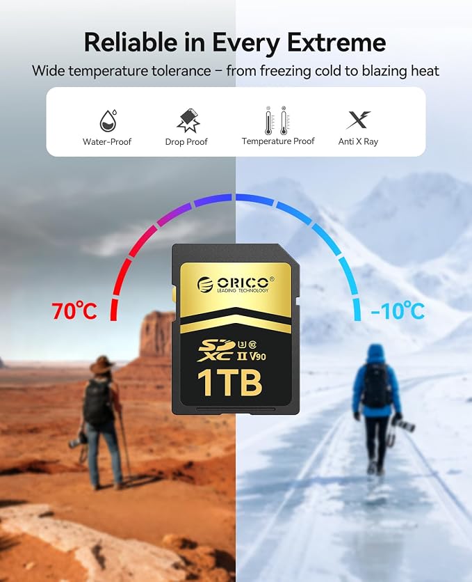 ORICO 256GB SD Card V90 UHS-II Memory Card, 300MB/s Read 250MB/s Write - Image 9