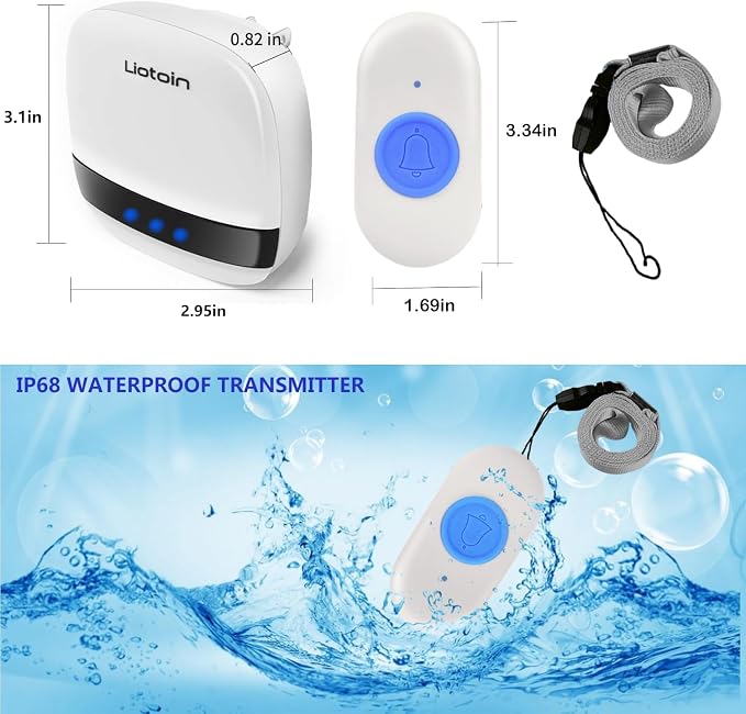 Caregiver Pager Wireless Call Button Call Bell Call Light Alert Button - Image 6