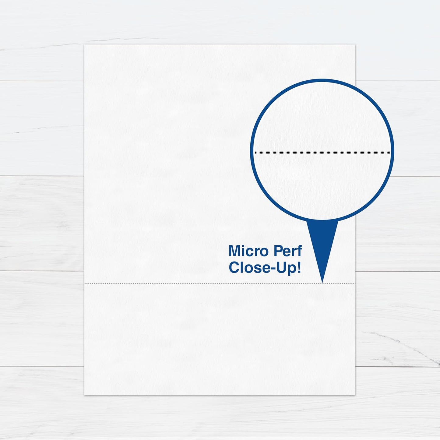 PrintWorks Professional 3 1/2" Horizontal Perforated Paper 8.5” x 11” - Perfect For W-2, 1099, & Statement Use - Made in the USA - 500 Sheets - 24 lb - Printer Compatible - White (04130)