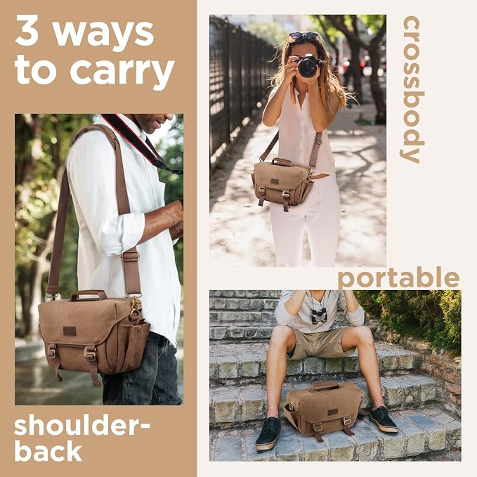 SMRITI Canvas DSLR Camera Bag, Camera Messenger Bag - Image 6