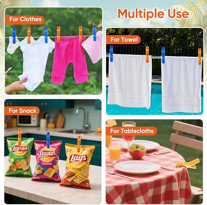 8 Pack Beach Towel Clips for Beach & Pool Chairs Cruise Essential, Heavy Duty - Image 7