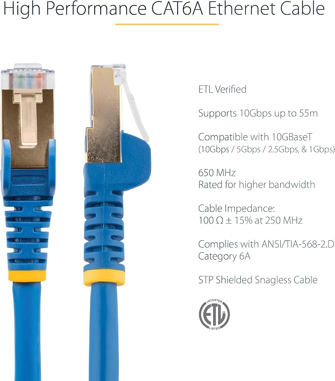 StarTech 10ft CAT6a Ethernet Cable - Image 2