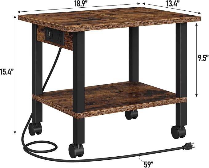 TUTOTAK 2 Tier Printer Stand, Rolling Printer Cart - Image 8