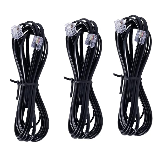 RJ12 Cable Phone Cord RJ12 6P6C Male to Male Straight Wired by TOYAYAYO