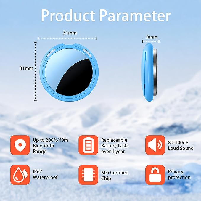 2 Pack Tracker Tags Pair with Apple Find My Bluetooth Air Smart Tags Key Finder - Image 7