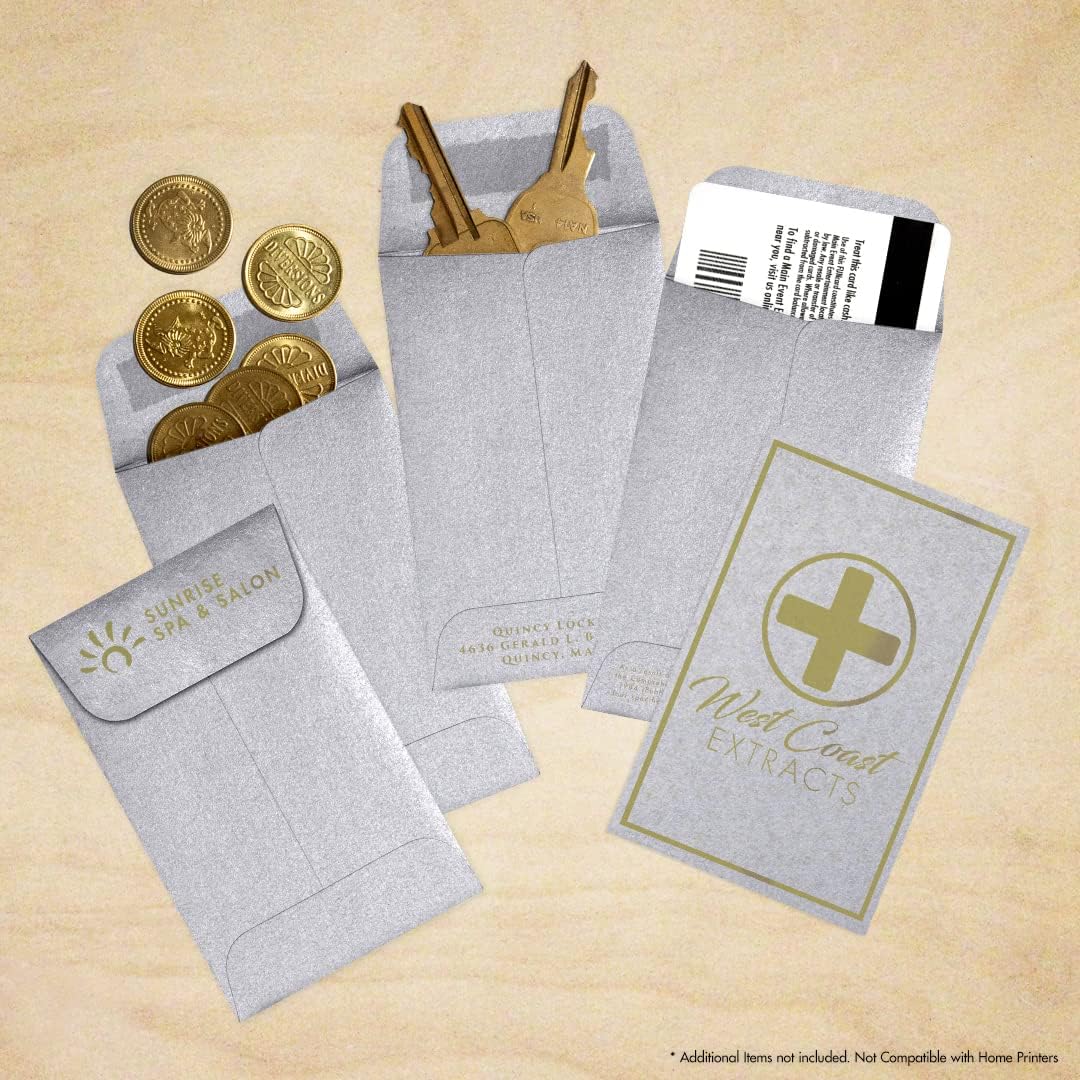 LUXPaper #1 Coin Envelopes | 2 1/4" x 3 1/2" | Silver Metallic | 80lb. Text | 250 Qty