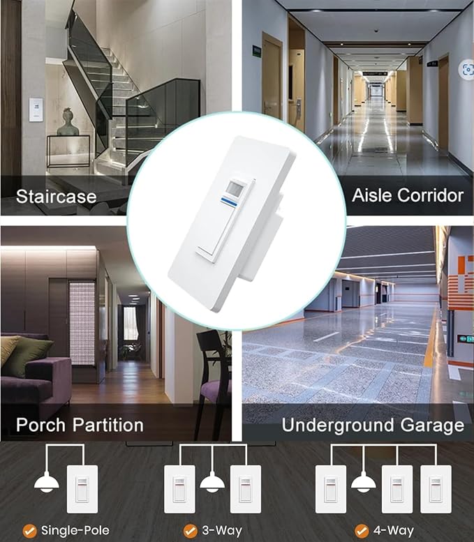 Nexete Smart Wi-Fi Motion Sensor Light Switch, Motion Detector PIR Infrared - Image 9