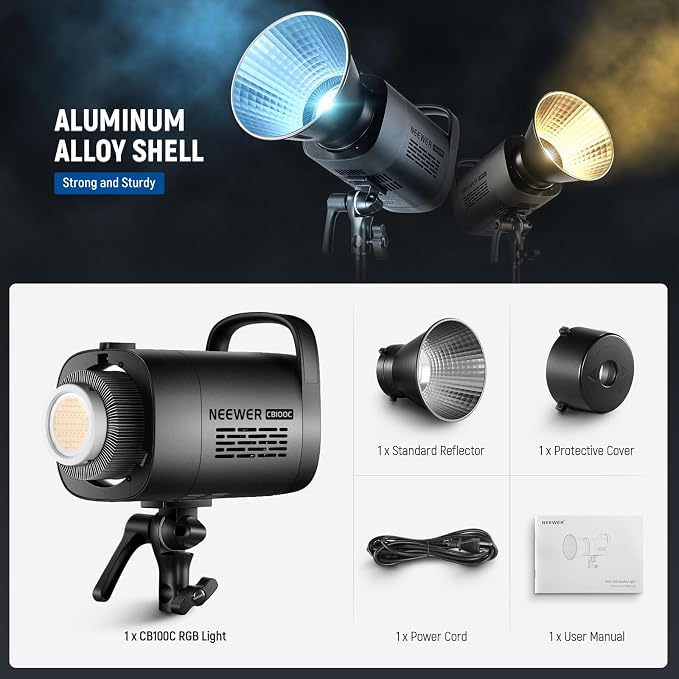 NEEWER CB100C 130w RGB LED Video Light, APP/2.4G Control 360° Full Color - Image 9