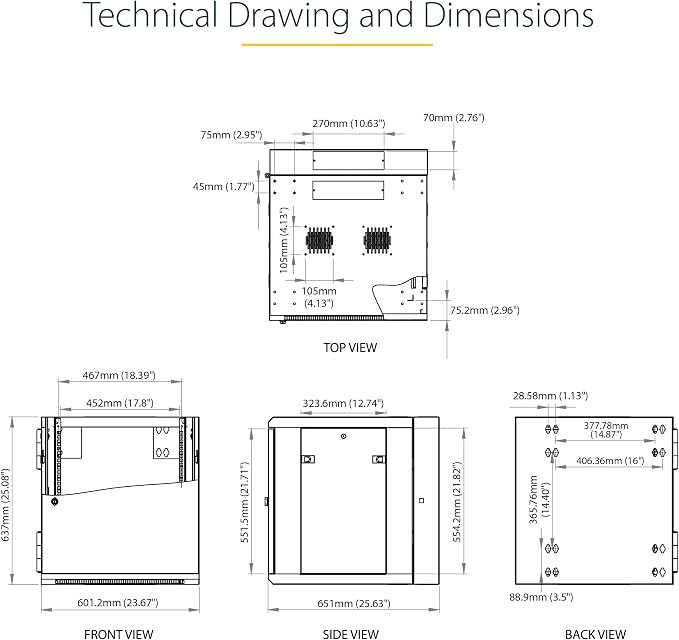 StarTech.com 4-Post 12U Wall Mount Network Cabinet - Image 7