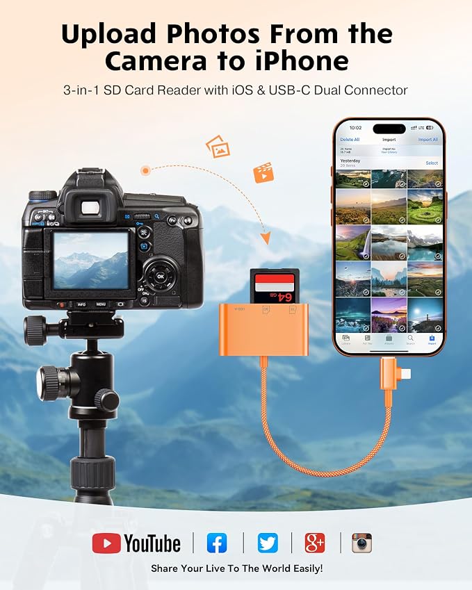 SD Card Reader for iPhone iPad Camera - Image 7