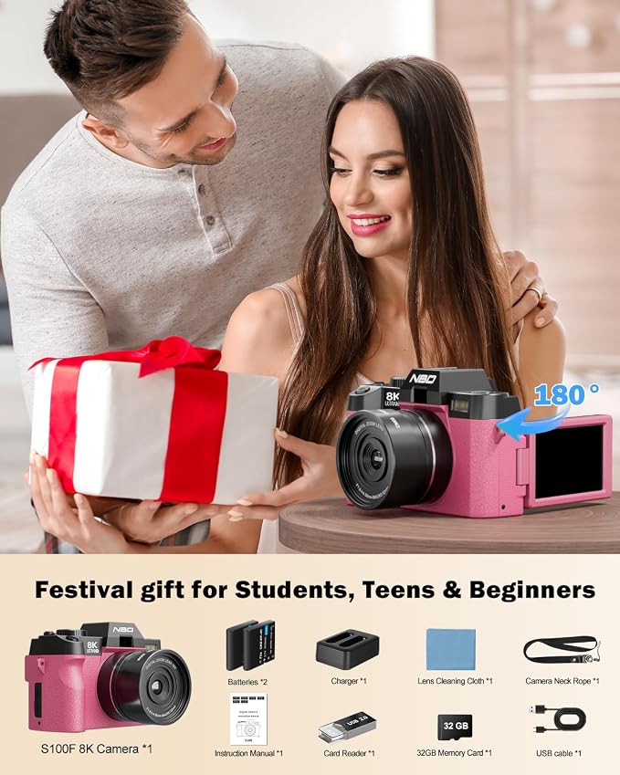 NBD 8K Digital Cameras for Photography, 64MP Camara Fotograficas, Travel - Image 9