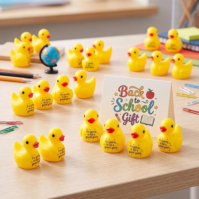 Skylety 30 Pcs Back to School Mini Resin Ducks - Image 7