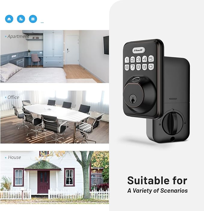 Fingerprint Door Lock, Zowill Keyless Entry Door Lock Keypad Deadbolt - Image 9