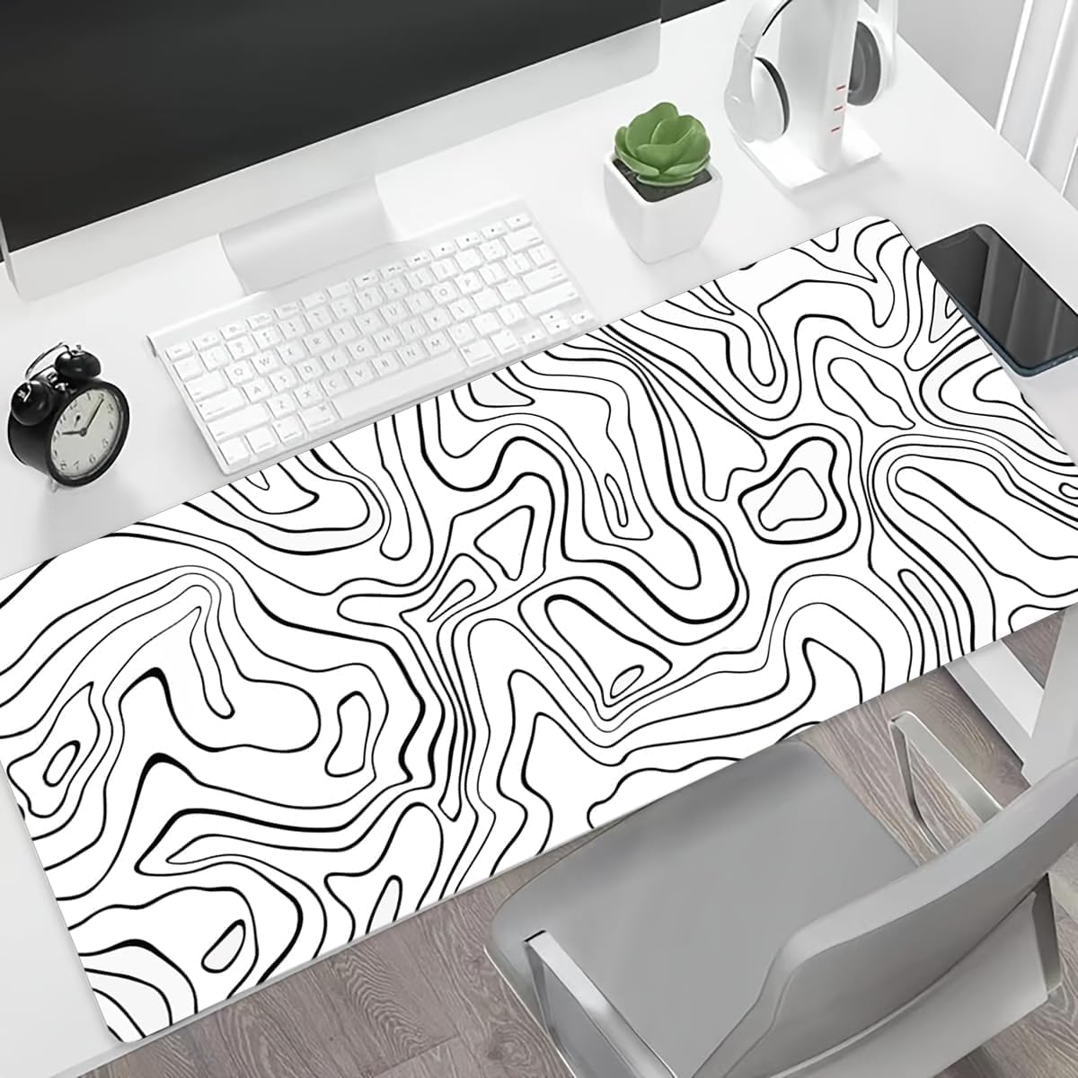 Large Gaming Mouse Pad with Stitched Edges, Anti-Slip Base, for Keyboard and Mouse