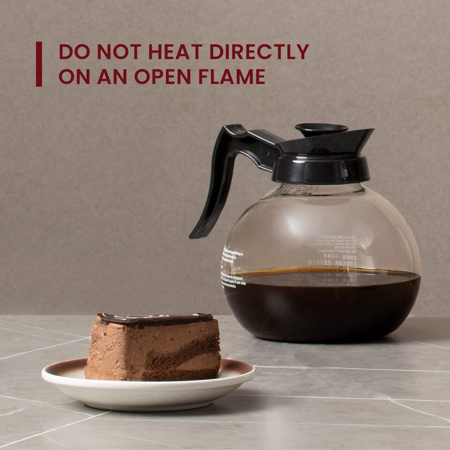 SYBO Coffee Pot Decanter, 12-Cup Glass Coffee Decanter Black