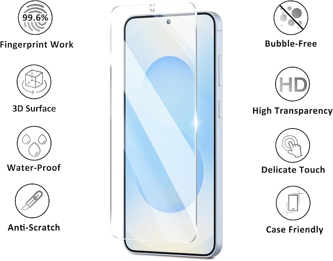 V-PORYADKU 3 Pack for Samsung Galaxy S25 Plus Screen Protector, 9H Tempered - Image 7