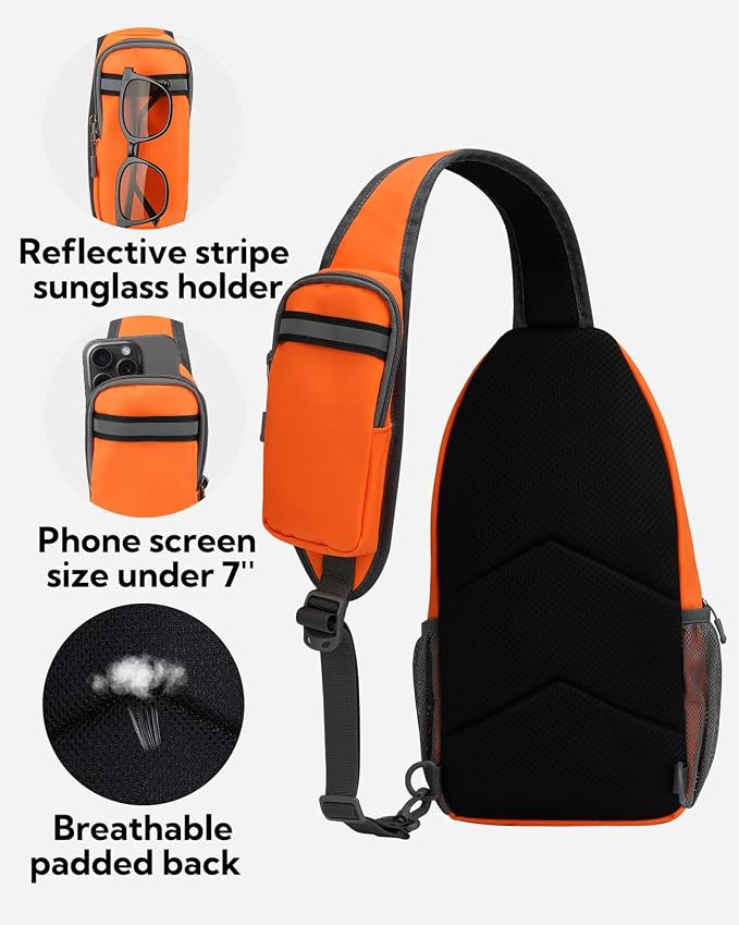 WATERFLY Crossbody Sling Backpack Sling Bag Travel Hiking Chest Bag Daypack - Image 6