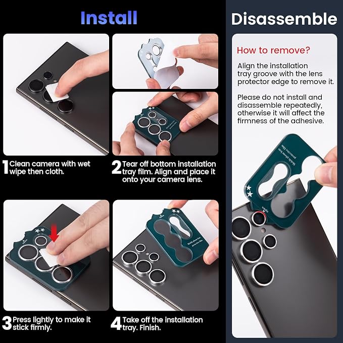 Tensea (3+2PCS Compatible with Samsung Galaxy S25 Ultra Camera Lens Protector - Image 7