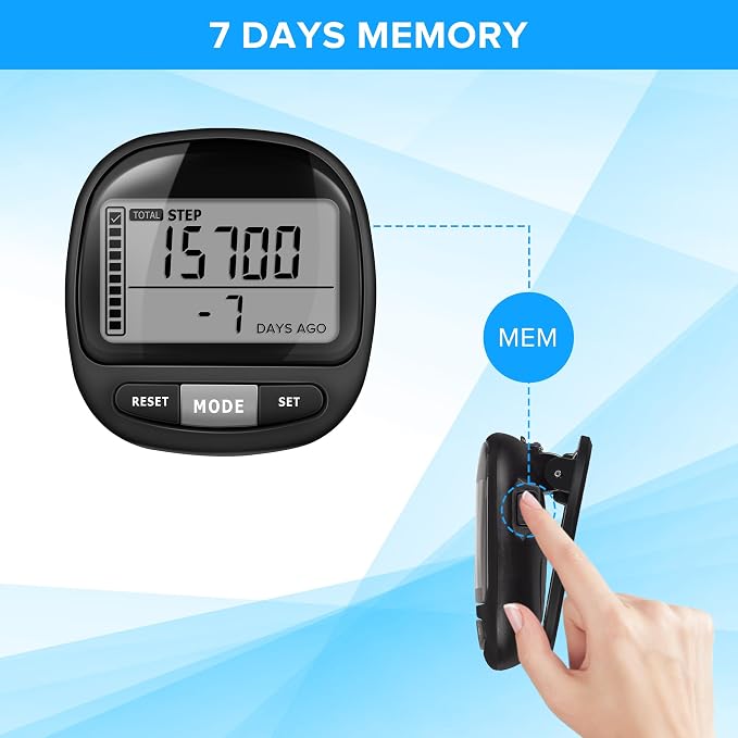 3D Pedometer Step Counter for Walking and Miles, Simple Step Tracker - Image 7