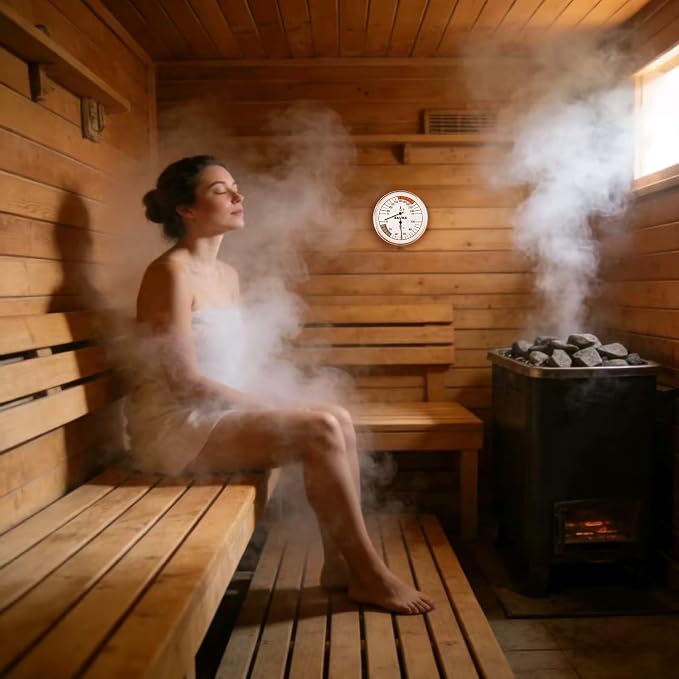 Sauna Thermometer and Hygrometer Combo, Precise Temperature & Humidity Gauge - Image 7
