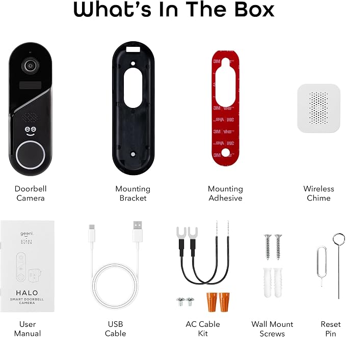 Geeni Halo 3MP Smart Video Doorbell Camera – Battery Powered or Hardwired - Image 9