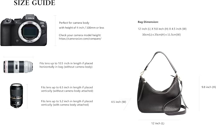 Meliae Camera Bag for Women, DSLR Mirrorless Camera Purse, Leather Shoulder - Image 6