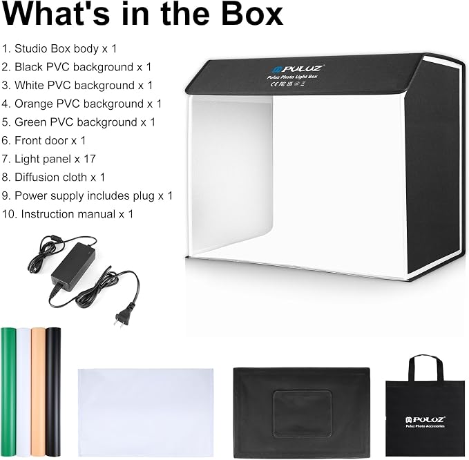 PULUZ Large Light Box, 24x16 inch Photo Studio Box, Photo Background Shooting - Image 7